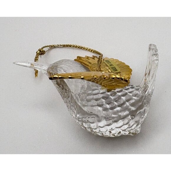 Vintage Hummingbird Christmas Tree Ornament Clear Plastic Bird Gold Tone Wings - Picture 7 of 9
